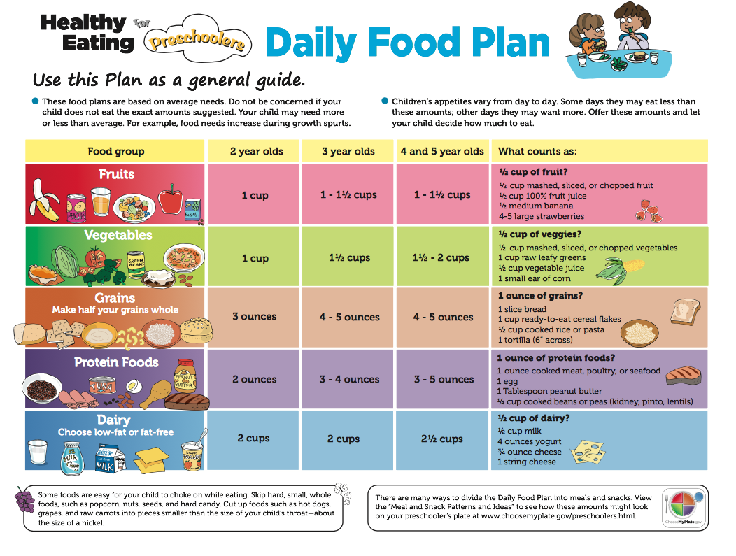 Diet Chart For 4 Year Old Child